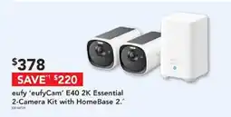 Harvey Norman eufy 'eufyCam' E40 2K Essential 2-Camera Kit with HomeBase 2. offer