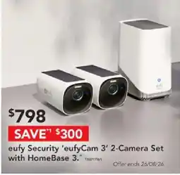Harvey Norman eufy Security 'eufyCam 3' 2-Camera Set with HomeBase 3. offer