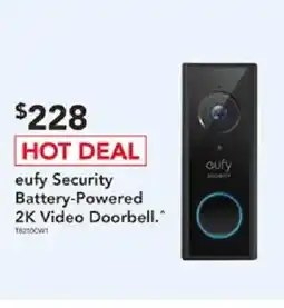 Harvey Norman eufy Security Battery-Powered 2K Video Doorbell offer