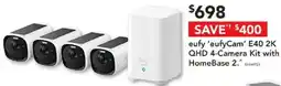 Harvey Norman eufy 'eufyCam' E40 2K QHD 4-Camera Kit with HomeBase 2 offer