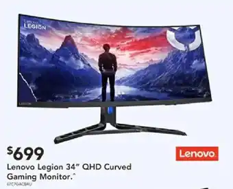 Harvey Norman Lenovo Legion 34" QHD Curved Gaming Monitor offer