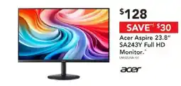Harvey Norman Acer Aspire 23.8" SA243Y Full HD Monitor offer