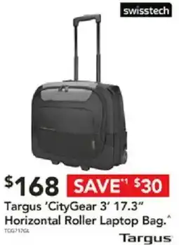 Harvey Norman Targus 'CityGear 3' 17.3" Horizontal Roller Laptop Bag offer