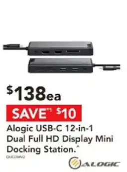 Harvey Norman Alogic USB-C 12-in-1 Dual Full HD Display Mini Docking Station offer