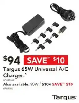 Harvey Norman Targus 65W Universal A/C Charger offer