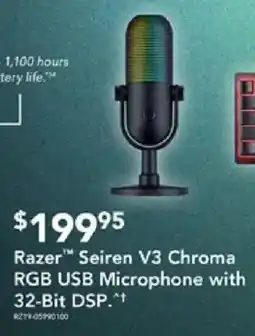 Harvey Norman Razer Seiren V3 Chroma RGB USB Microphone offer