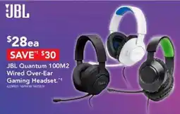 Harvey Norman JBL Quantum 100M2 Wired Over-Ear Gaming Headset offer