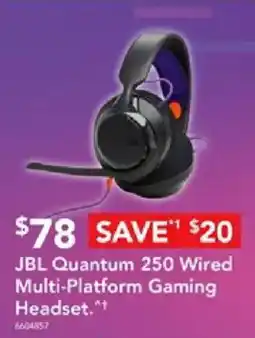 Harvey Norman JBL Quantum 250 Wired Multi-Platform Gaming Headset offer