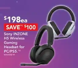 Harvey Norman Sony INZONE H5 Wireless Gaming Headset offer