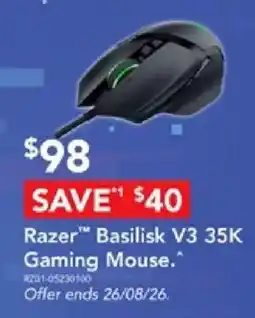 Harvey Norman Razer Basilisk V3 35K Gaming Mouse offer