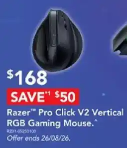 Harvey Norman Razer Pro Click V2 Vertical RGB Gaming Mouse offer