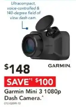 Harvey Norman Garmin Mini 3 1080p Dash Camera offer