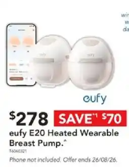 Harvey Norman eufy E20 Heated Wearable Breast Pump offer