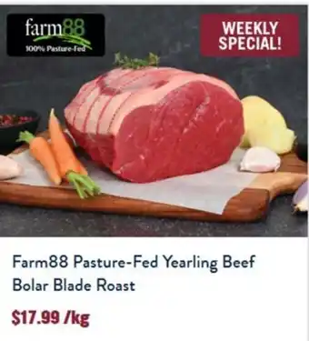 Farm88 Pasture-Fed Yearling Beef Bolar Blade Roast