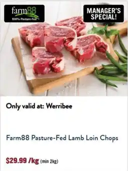 Tasman Butchers Farm88 Pasture-Fed Lamb Loin Chops offer