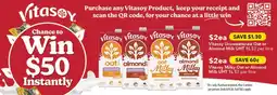 Ritchies Vitasoy Unsweetened Oat or Almond Milk offer