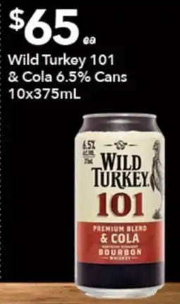 Ritchies Wild Turkey 101 & Cola offer