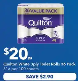 Ritchies Quilton White 3ply Toilet Rolls offer