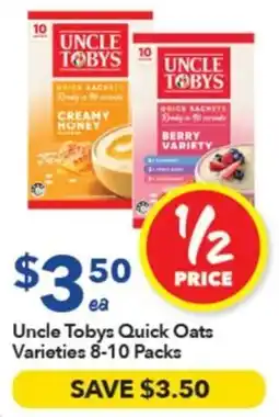 Ritchies Uncle Tobys Quick Oats Varieties offer
