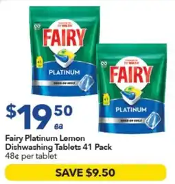 Ritchies Fairy Platinum Lemon Dishwashing Tablets offer