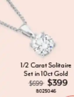 Angus & Coote 1/2 Carat Solitaire Set in 10ct Gold offer