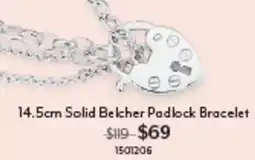 Angus & Coote 14.5cm Solid Belcher Padlock Bracelet offer