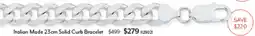 Angus & Coote Italian Made 23cm Solid Curb Bracelet offer
