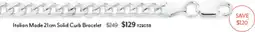 Angus & Coote Italian Made 21cm Solid Curb Bracelet offer