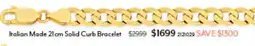 Angus & Coote Italian Made 21cm Solid Curb Bracelet offer