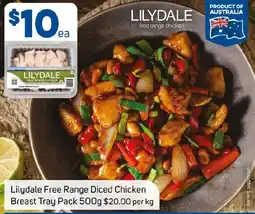 Foodland Lilydale Free Range Diced Chicken Breast Tray Pack offer