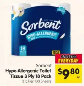 Sorbent Hypo-Allergenic Toilet Tissue