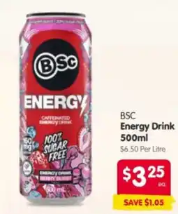 Spar BSC Energy Drink offer