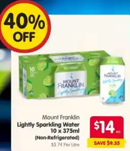 Spar Mount Franklin Lightly Sparkling Water offer