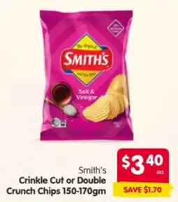Spar Smith's Crinkle Cut or Double Crunch Chips offer