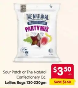 Spar Sour Patch or The Natural Confectionery Co. Lollies Bags offer