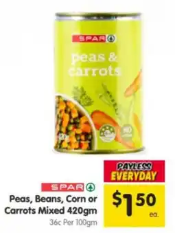 Spar SPAR peas & carrots offer
