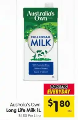 Spar Australia's Own Long Life Milk offer