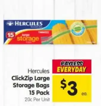 Spar Hercules ClickZip Large Storage Bags offer