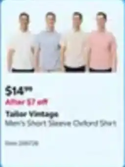 Costco Tailor Vintage Men's Short Sleeve Oxford Shirt offer