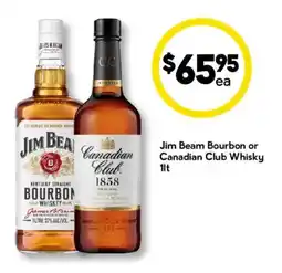 Drakes Jim Beam Bourbon or Canadian Club Whisky offer