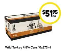 Drakes Wild Turkey 4.8% Cans offer
