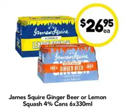 Drakes James Squire Ginger Beer or Lemon Squash offer