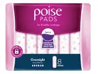 My Chemist Poise Pads Overnight 8 Pack offer