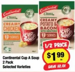 CORNETTS Continental Cup A Soup Selected Varieties offer