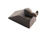 Cast Iron Snail Wedge Door Stopper, Antique Rust