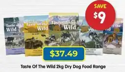 PetO Taste Of The Wild 2kg Dry Dog Food Range offer