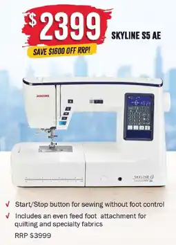Janome Janome Skyline S5 AE offer