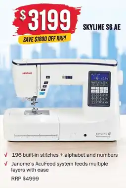 Janome Janome Skyline S6 AE offer