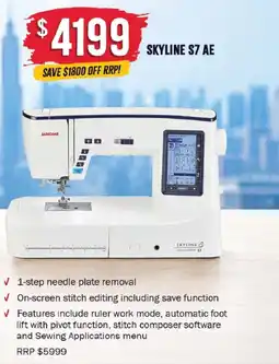 Janome Janome Skyline S7 AE offer