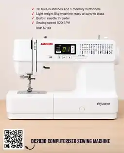 Janome Janome DC2030 Computerised Sewing Machine offer